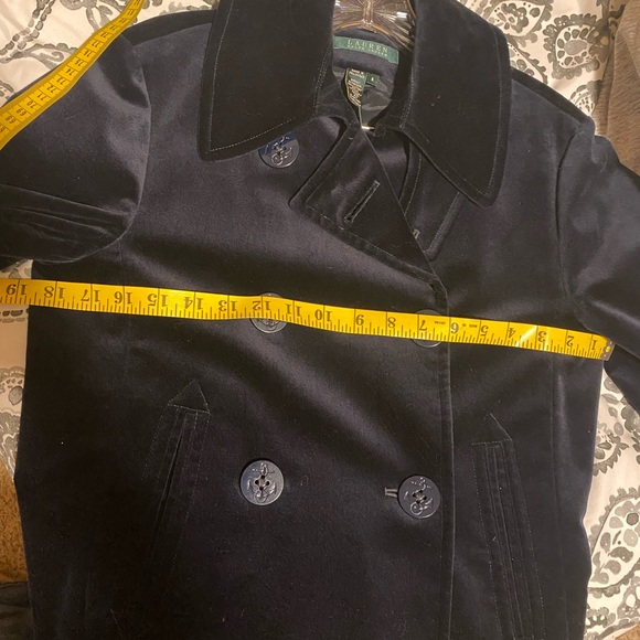 Velvet Lauren Ralph Lauren Navy Blue Double Breasted Lined Blazer sz 6 - Picture 6 of 6